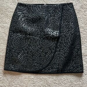 LOFT Black Wrap Skirt with Metallic Detail